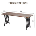 Table de salle à manger de ferme avec piètement en métal, plateau en bois rustique pour cuisine, salle à manger, restaurant, café