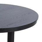 Table à manger ronde noire de 100 cm, adaptée pour plusieurs personnes en même temps, idéale pour les salles à manger et les salons