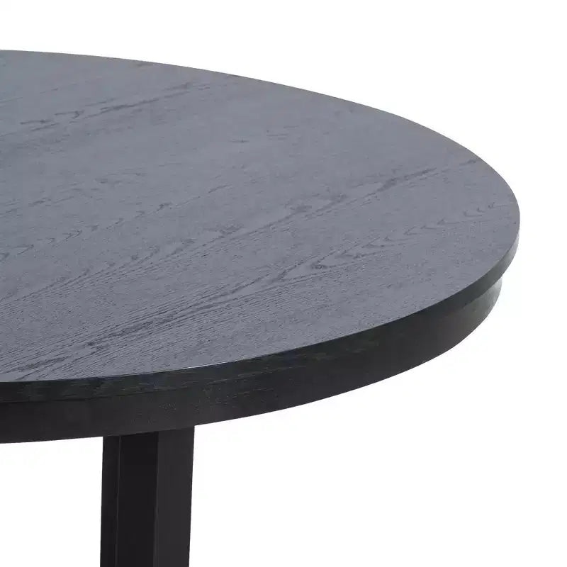 Inch Round Black Dining Table, Suitable For Multiple People Dining At The Same Time, Suitable For Both Dining And Living Rooms
