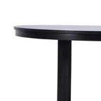 Table à manger ronde noire de 100 cm, adaptée pour plusieurs personnes en même temps, idéale pour les salles à manger et les salons