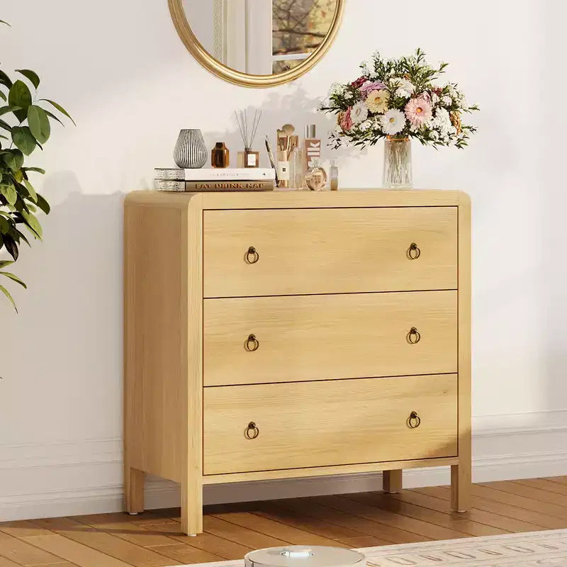 Multi-Drawer Dresser, Tall Chest Storage Cabinet with Metal Handles, Freestanding Organizer for Bedroom, Living Room, Entryway