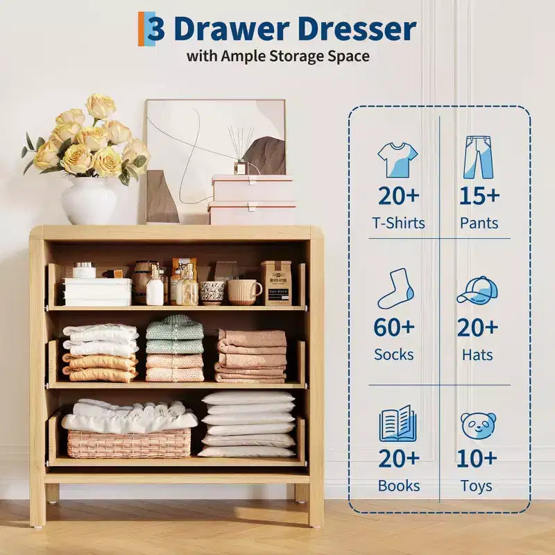 Multi-Drawer Dresser, Tall Chest Storage Cabinet with Metal Handles, Freestanding Organizer for Bedroom, Living Room, Entryway