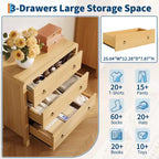 Commode multi-tiroirs, Armoire de rangement haute avec poignées en métal, Meuble de rangement autoportant pour chambre à coucher, salon, entrée