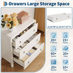 Commode multi-tiroirs, Armoire de rangement haute avec poignées en métal, Meuble de rangement autoportant pour chambre à coucher, salon, entrée