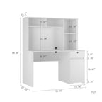 Bureau d'ordinateur, adapté aux adolescents, aux étudiants, pour écrire, les ordinateurs portables et l'usage domestique, avec tiroirs, 3 prises secteur et 2 ports de chargement USB.