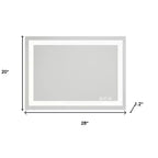Miroir de vanité de salle de bain sans cadre, clair et éclairé