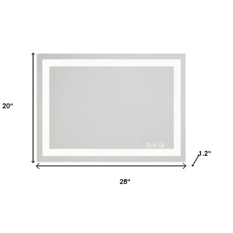 Clear Lighted Frameless Bathroom Vanity Mirror