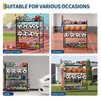 Support de rangement pour ballons, organisateur d'équipement sportif roulant avec roues