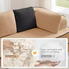 Canapé sans os en tissu Teddy, sans assemblage, éponge haute densité 32D, canapé moelleux et confortable avec deux chaises longues, canapé convertible pour salon, blanc