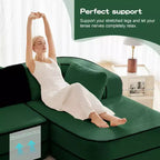 Canapé sans os en tissu Teddy, sans assemblage, éponge haute densité 32D, canapé moelleux et confortable avec deux chaises longues, canapé convertible pour salon, blanc