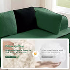 Canapé sans os en tissu Teddy, sans assemblage, éponge haute densité 32D, canapé moelleux et confortable avec deux chaises longues, canapé convertible pour salon, blanc