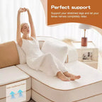 Canapé sans os en tissu Teddy, sans assemblage, éponge haute densité 32D, canapé moelleux et confortable avec deux chaises longues, canapé convertible pour salon, blanc