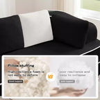 Canapé sans os en tissu Teddy, sans assemblage, éponge haute densité 32D, canapé moelleux et confortable avec deux chaises longues, canapé convertible pour salon, blanc