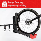 Support mural pliable pivotant noir pour vélo C, support de vélo réglable pour roues de 20 à 29 pouces, rangement de garage robuste (1 pièce)