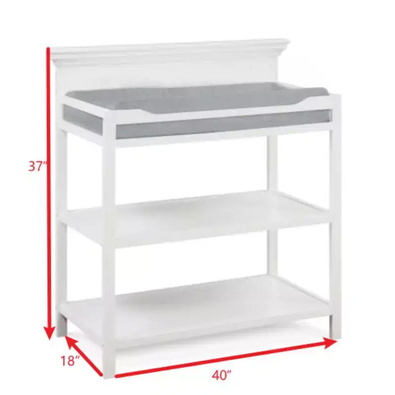 Universal Changing Table, Transitional Design with Non-Toxic Finish & Open Shelves