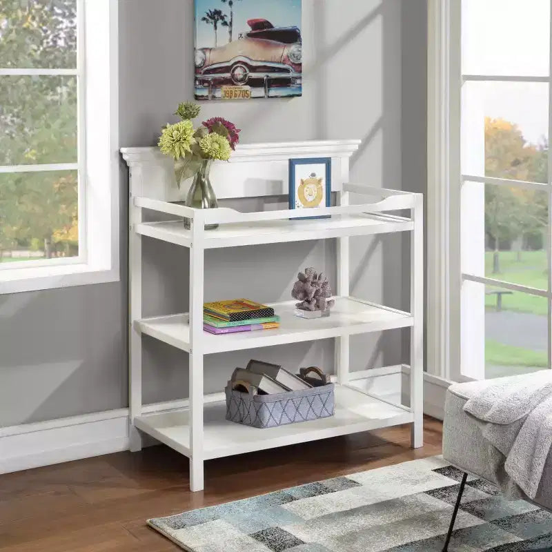 Universal Changing Table, Transitional Design with Non-Toxic Finish & Open Shelves