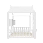 Lit de maison au sol double et lit Montessori pour enfants, lit cabane avec étagère de rangement, conception de toit