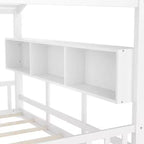 Lit de maison au sol double et lit Montessori pour enfants, lit cabane avec étagère de rangement, conception de toit