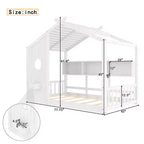 Lit de maison au sol double et lit Montessori pour enfants, lit cabane avec étagère de rangement, conception de toit