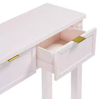 Console étroite avec rangement, table d'entrée minimaliste en bois avec 4 tiroirs et étagère inférieure pour couloir et entrée
