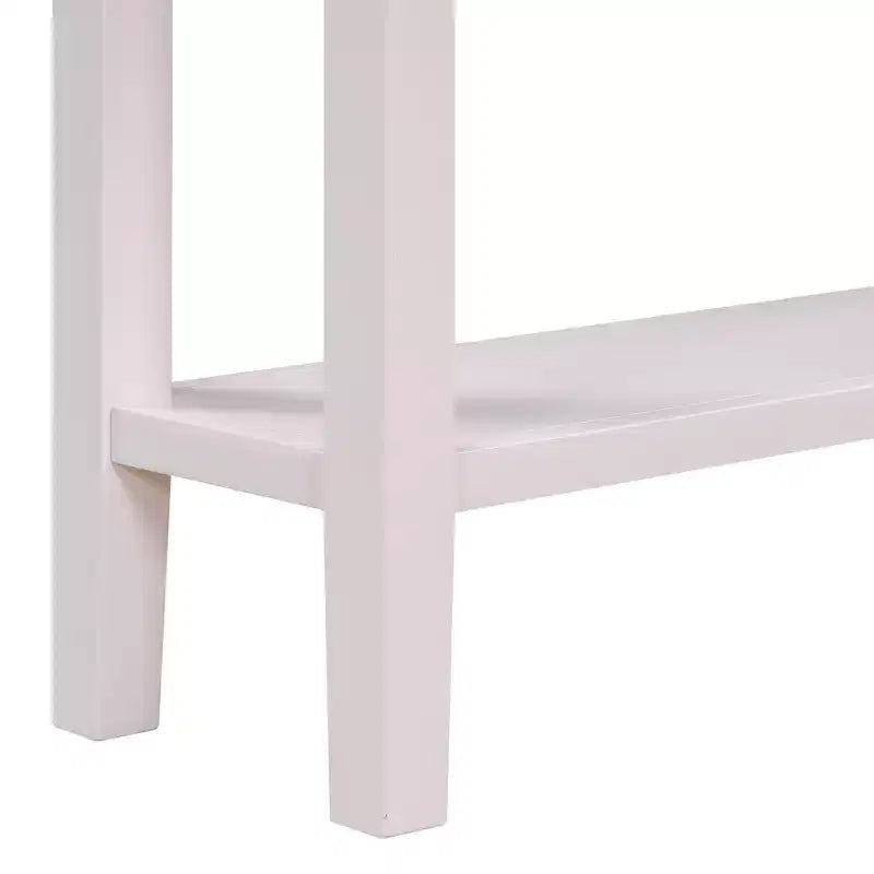 Narrow Console Table with Storage, Minimalist Wood Entryway Table with 4 Drawers and Bottom Shelf for Hallway and Entryway
