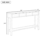 Console étroite avec rangement, table d'entrée minimaliste en bois avec 4 tiroirs et étagère inférieure pour couloir et entrée