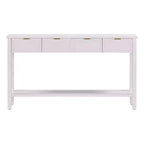 Console étroite avec rangement, table d'entrée minimaliste en bois avec 4 tiroirs et étagère inférieure pour couloir et entrée