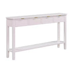 Console étroite avec rangement, table d'entrée minimaliste en bois avec 4 tiroirs et étagère inférieure pour couloir et entrée