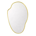 Miroir Mural Irrégulier Asymétrique en Laiton Brossé, 22''x 34'' Miroir Mural Unique à Cadre en Laiton pour Salle de Bain, Entrée, Chambre d'Enfant