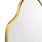 Miroir Mural Irrégulier Asymétrique en Laiton Brossé, 22''x 34'' Miroir Mural Unique à Cadre en Laiton pour Salle de Bain, Entrée, Chambre d'Enfant