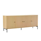 Buffet moderne à portes persiennes avec étagères réglables et pieds en métal