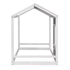Lit plate-forme double avec toit et fenêtre, cadre de lit cabane, aucun sommier tapissier requis, lit double pour chambre à coucher, chambre d'enfant, chambre d'enfant