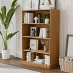 PexFix 49x31x16 Doorless Wood Bookshelf Storage Cabinet Bookcase&Office Cabinet for Kitchen Bedroom Entryway Living Room Dinning Room Natural