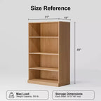 Armoire de rangement de bibliothèque en bois sans porte et armoire de bureau pour cuisine, chambre, entrée, salon, salle à manger, naturel