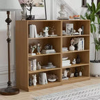 Armoire de rangement de bibliothèque en bois sans porte et armoire de bureau pour cuisine, chambre, entrée, salon, salle à manger, naturel