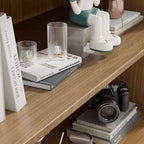 Armoire de rangement de bibliothèque en bois sans porte et armoire de bureau pour cuisine, chambre, entrée, salon, salle à manger, naturel