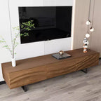 Meuble TV moderne de 70 pouces avec tiroirs et évents en bois massif, console multimédia pour salon