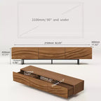 Meuble TV moderne de 70 pouces avec tiroirs et évents en bois massif, console multimédia pour salon