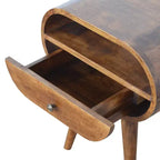 Table de chevet ronde ouverte - Bois de châtaignier massif de qualité supérieure