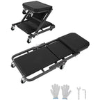 36 Z-Creeper Seat on Wheels, 2-in-1 Foldable Garage Creeper Shop Seat, 6 Swivel Casters, 330 LBS Capacity
