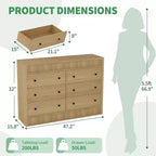 Commode avec façade cannelée en bois, commode moderne en chêne, meuble de rangement pour chambre, salon, couloir, entrée, chêne naturel