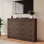 Commode avec façade cannelée en bois, commode moderne en chêne, meuble de rangement pour chambre, salon, couloir, entrée, chêne naturel