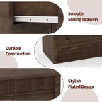 Commode avec façade cannelée en bois, commode moderne en chêne, meuble de rangement pour chambre, salon, couloir, entrée, chêne naturel