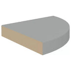 Étagère d'angle murale en MDF gris nid d'abeille, métal, taille moyenne