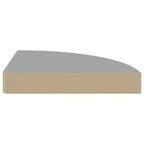 Étagère d'angle murale en MDF gris nid d'abeille, métal, taille moyenne