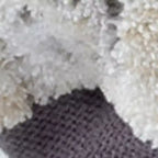 Pouf ottoman médaillon rembourré ivoire et gris clair